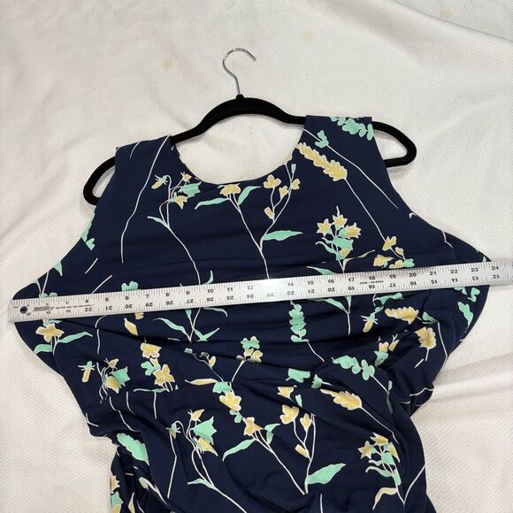 Charter‎ Club Navy Blue Floral Sleeveless Midi Dress 3X - Picture 4 of 11